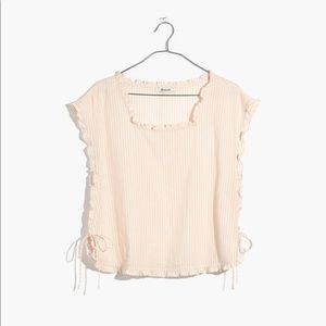 Madewell Stripe Ruffle Side Tie Top